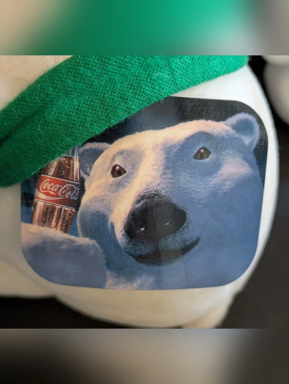Coca Cola Plush Polar Bear Family with Green & Red Scarfs  & Cola Bottles 1993